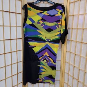 BCBG Maxazaria One Sleeve Cold Shoulder Dress Sz S